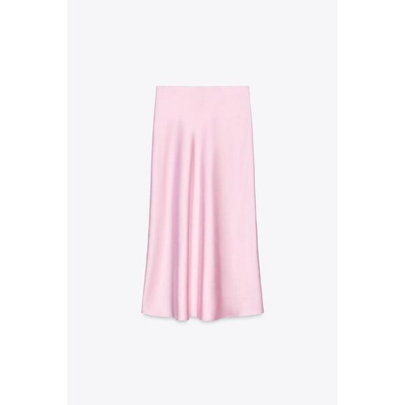 ZARA SATIN MIDI SKIRT - Picture 5 of 6